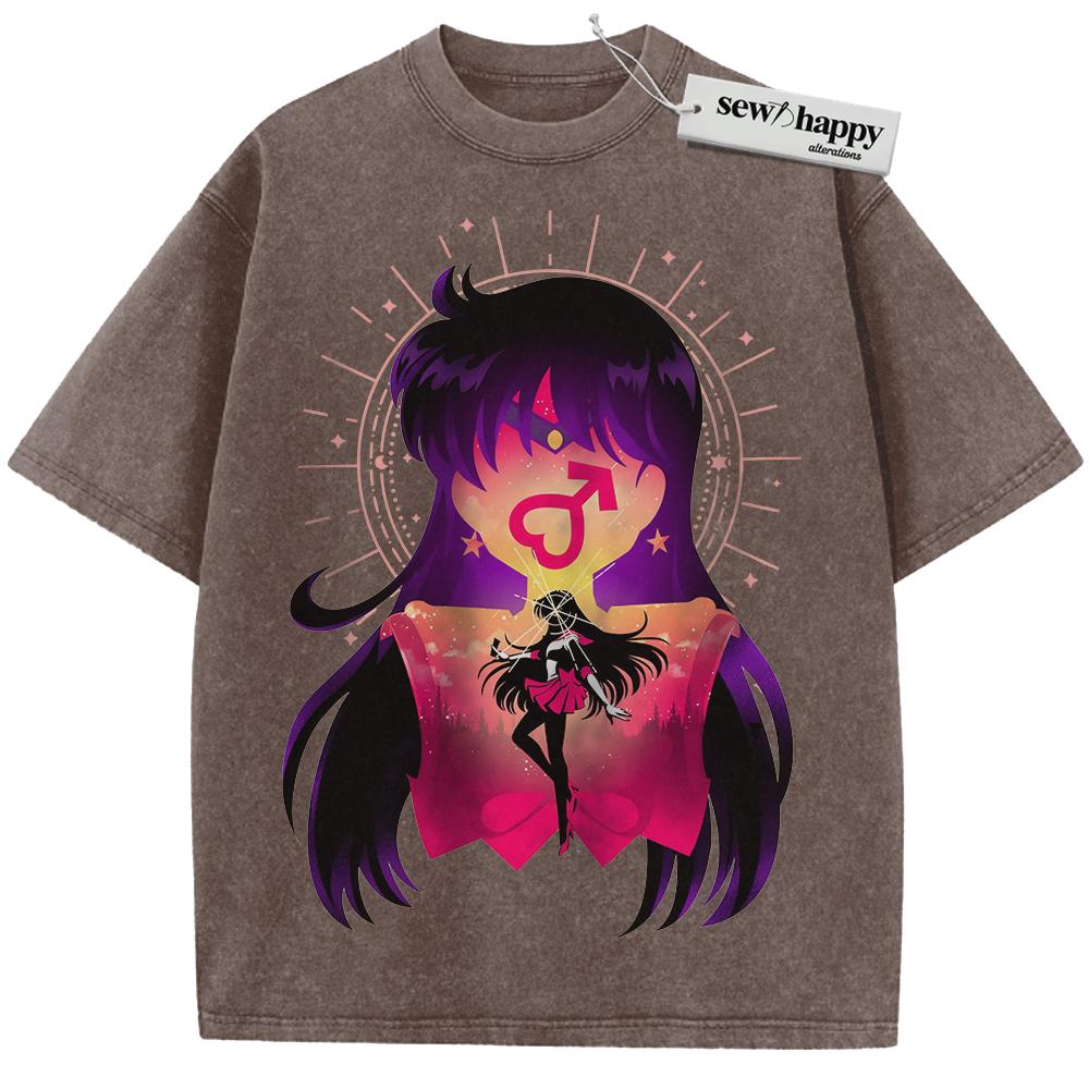 Wash Tee Rei Hino Shirt, Sailor Mars Shirt, Sailor Moon Shirt, Anime Shirt, Vintage Tee Wash Tee Rei Hino Shirt, Sailor Mars Shirt, Sailor Moon Shirt, Anime Shirt, Vintage Tee - Image 1