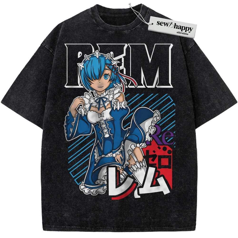 Wash Tee Rem Shirt, Re:Zero Shirt, Anime Shirt, Vintage T-Shirt