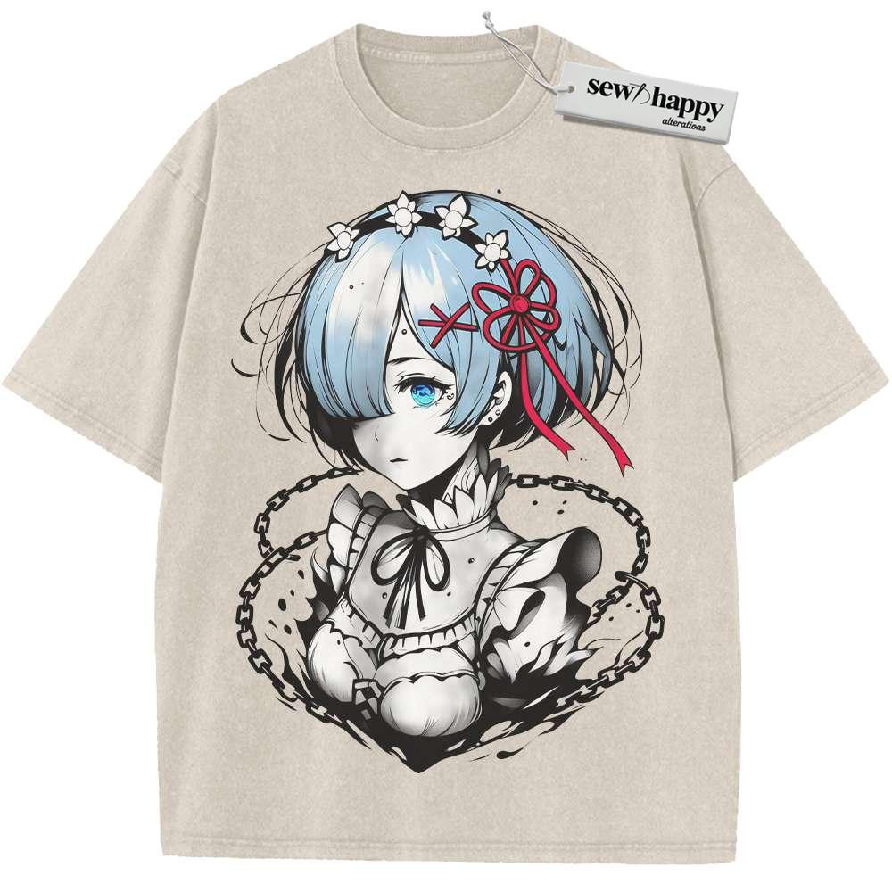 Wash Tee Rem Shirt, Re:Zero Shirt, Anime Shirt, Vintage Tee