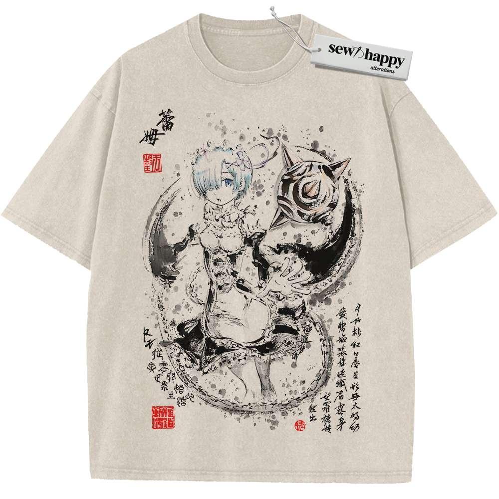 Wash Tee Rem Shirt, Re:Zero Shirt, Anime Shirt, Vintage Tee