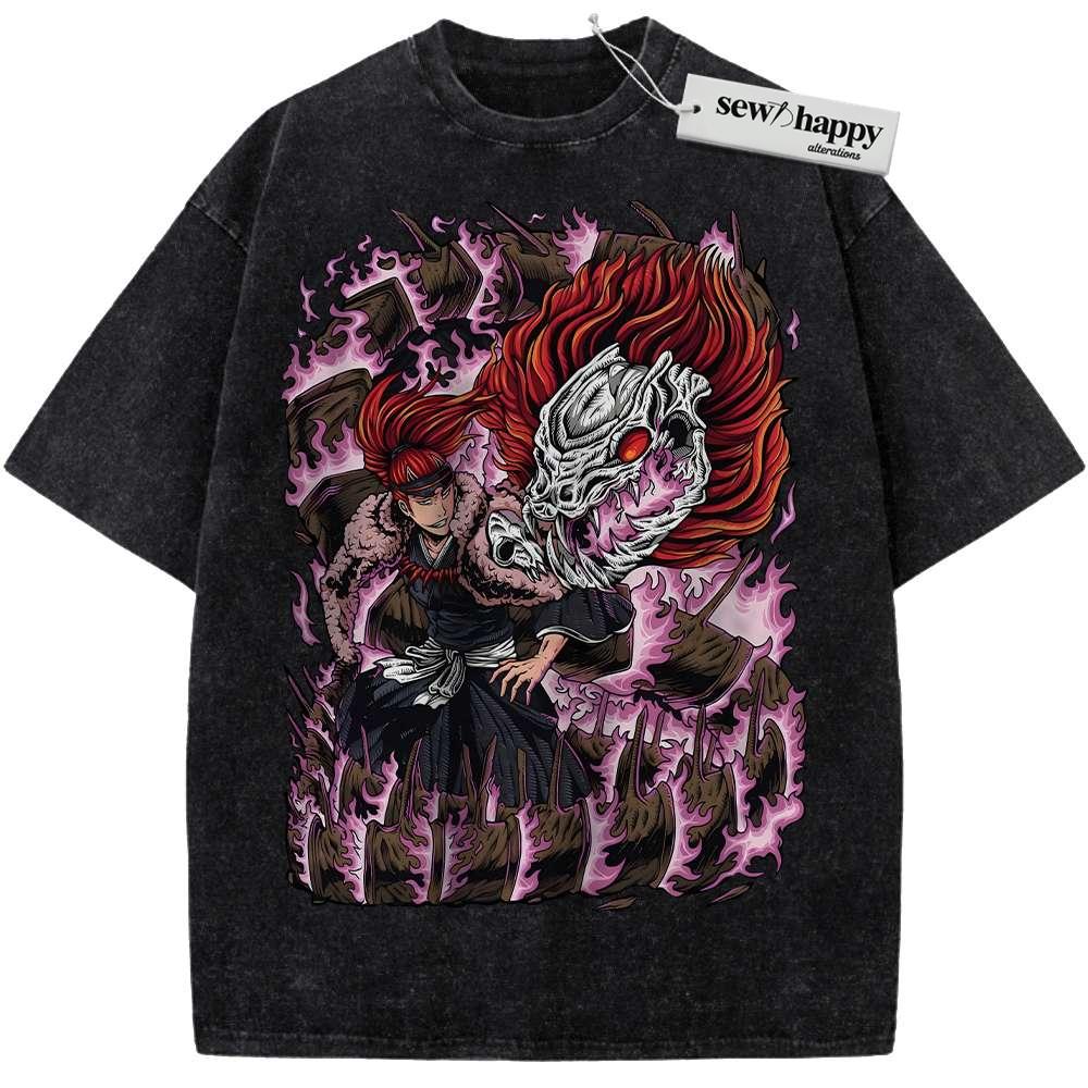 Wash Tee Renji Abarai Shirt, Bleach Shirt, Anime Shirt, Vintage Tee