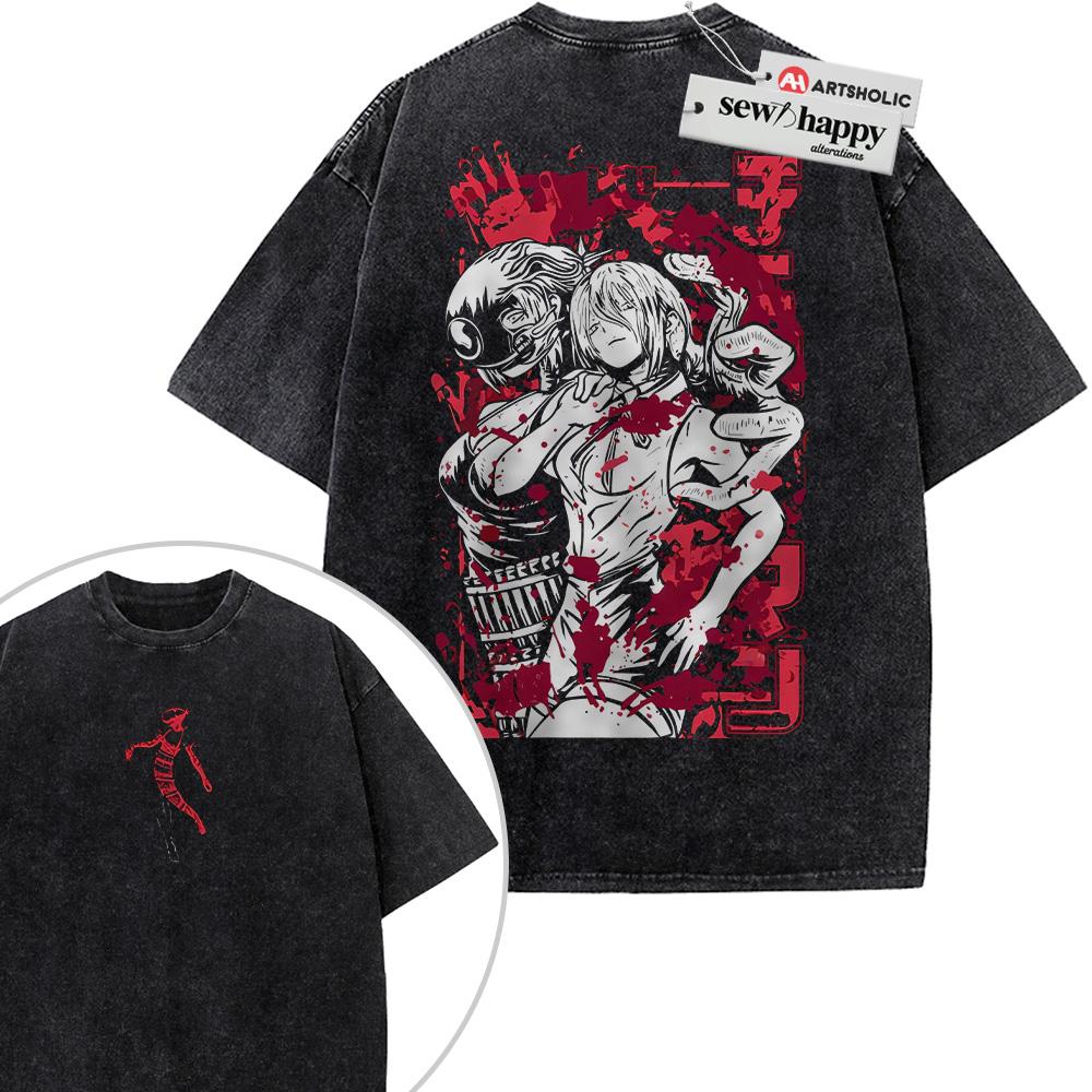 Wash Tee Reze Shirt, Bomb Girl Shirt, Bomb Devil Shirt, Chainsaw Man Shirt, Anime Shirt, Vintage T-Shirt 2-Sided