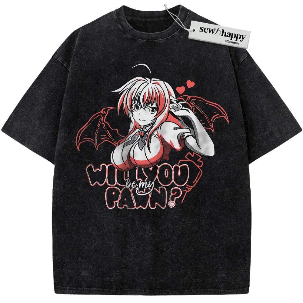 Wash Tee Rias Gremory Shirt, High School DxD Shirt, Anime Shirt, Vintage T-Shirt
