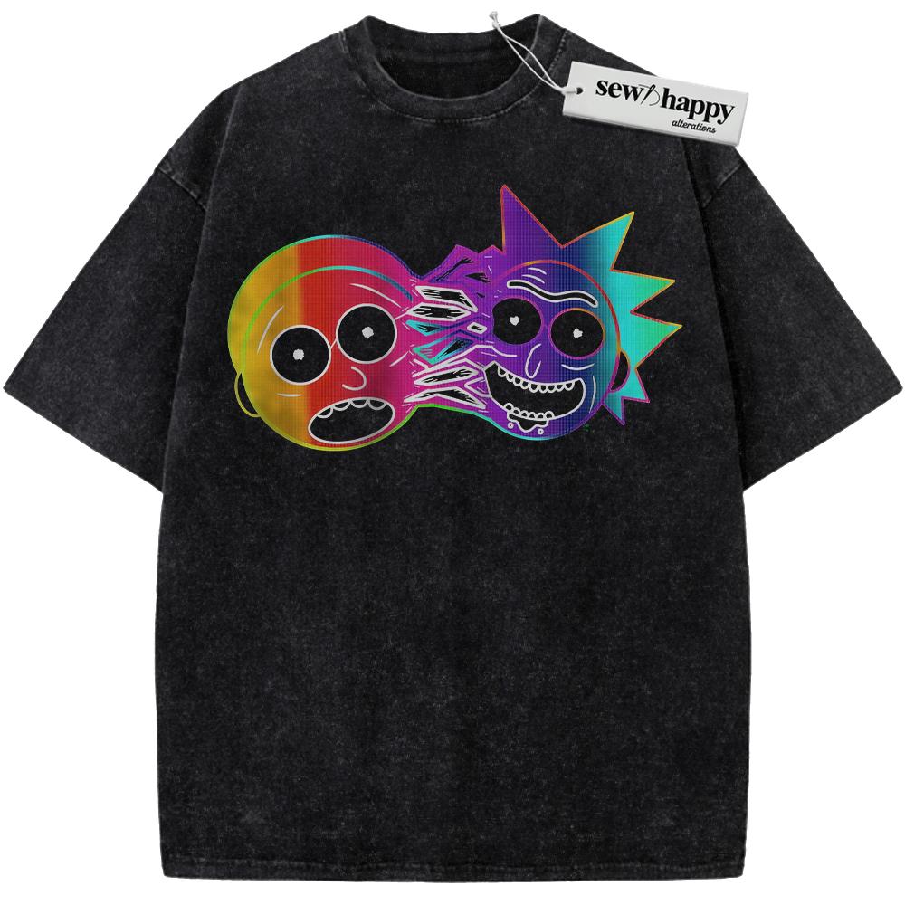 Wash Tee Rick and Morty Shirt, Animated Shirt, Vintage T-Shirt Wash Tee Rick and Morty Shirt, Animated Shirt, Vintage T-Shirt - Image 1
