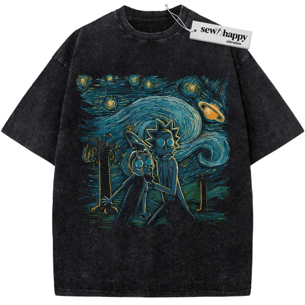 Wash Tee Rick and Morty Shirt, Animated Shirt, Vintage Tee Wash Tee Rick and Morty Shirt, Animated Shirt, Vintage Tee - Image 1