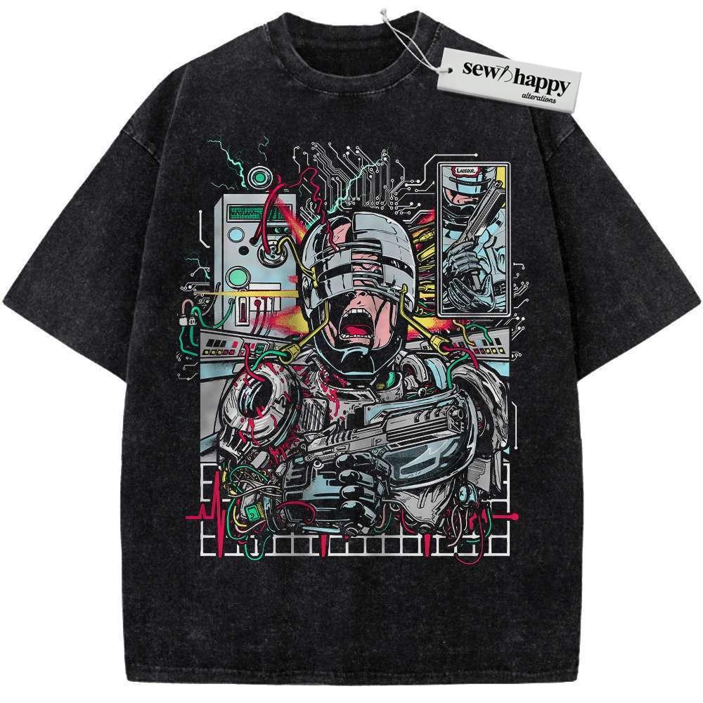 Wash Tee RoboCop Shirt, Movie Shirt, Vintage T-Shirt