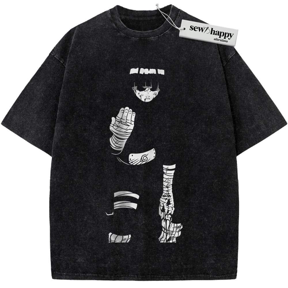 Wash Tee Rock Lee Shirt, Naruto Shirt, Anime Shirt, Vintage T-Shirt