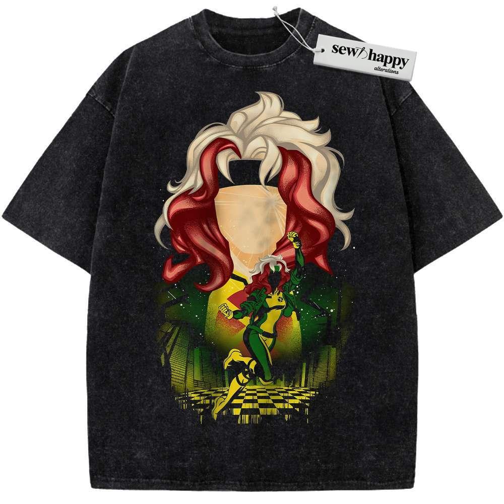 Wash Tee Rogue Shirt, X-Men Shirt, Marvel Comics Shirt, Vintage T-Shirt Wash Tee Rogue Shirt, X-Men Shirt, Marvel Comics Shirt, Vintage T-Shirt - Image 1