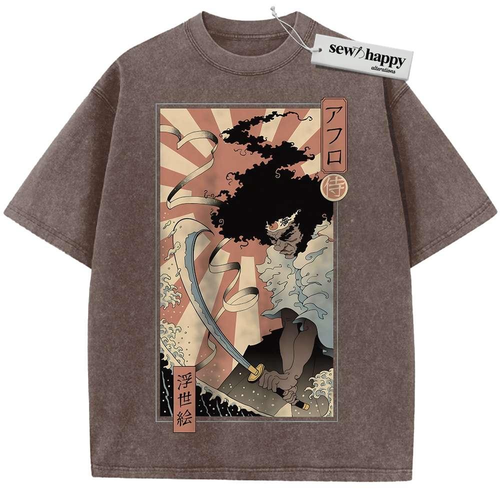 Wash Tee Rokutaro Shirt, Afro Samurai Shirt, Anime Shirt, Vintage Tee