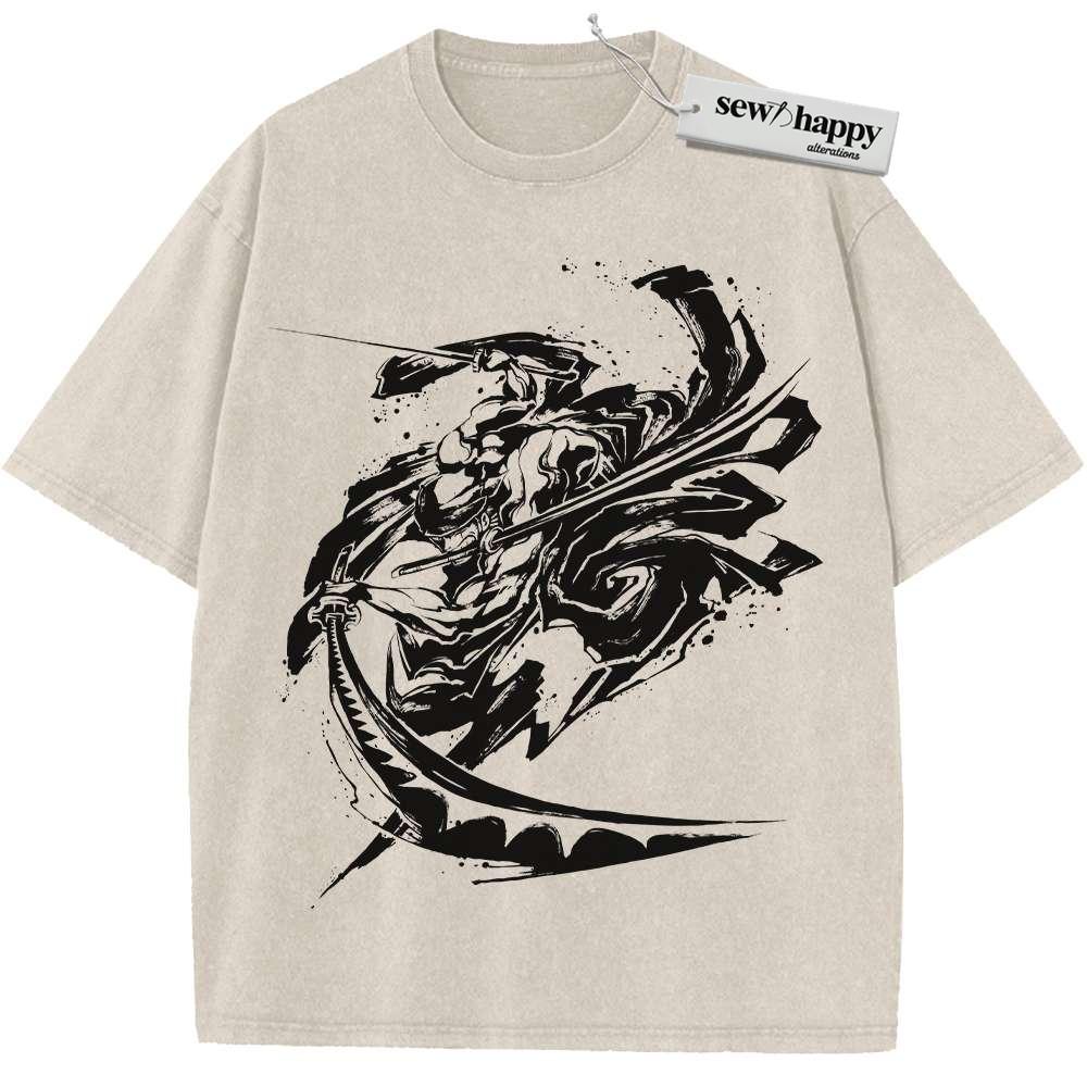 Wash Tee Roronoa Zoro Shirt, One Piece Shirt, Anime Shirt, Vintage Tee Wash Tee Roronoa Zoro Shirt, One Piece Shirt, Anime Shirt, Vintage Tee - Image 1