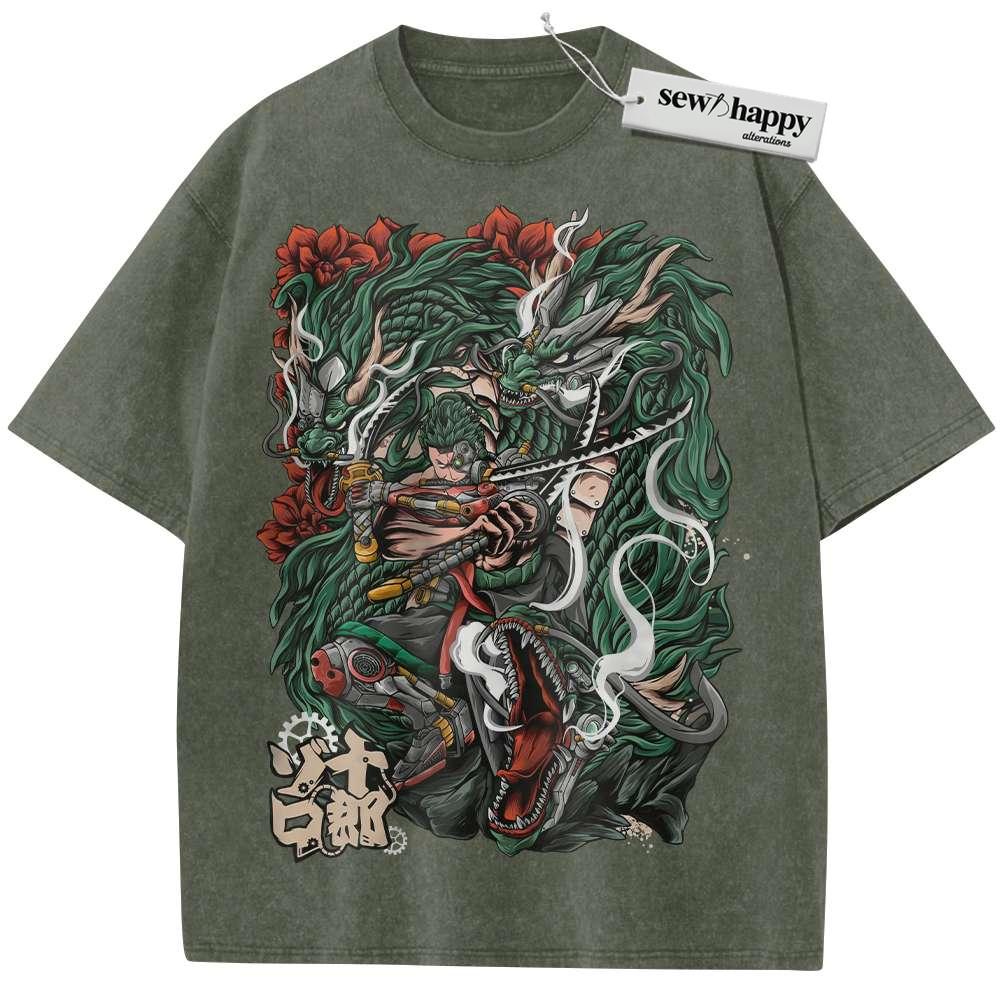 Wash Tee Roronoa Zoro Shirt, One Piece Shirt, Anime Shirt, Vintage Tee Wash Tee Roronoa Zoro Shirt, One Piece Shirt, Anime Shirt, Vintage Tee - Image 1