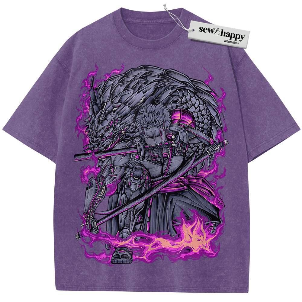 Wash Tee Roronoa Zoro Shirt, One Piece Shirt, Anime Shirt, Vintage Tee