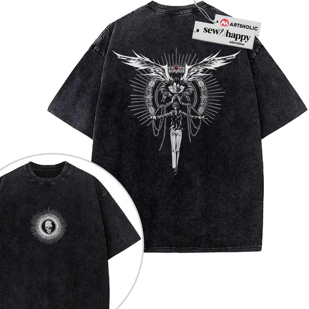 Wash Tee Ryuk Shirt, Death Note Shirt, Anime Shirt, Vintage T-Shirt 2-Sided
