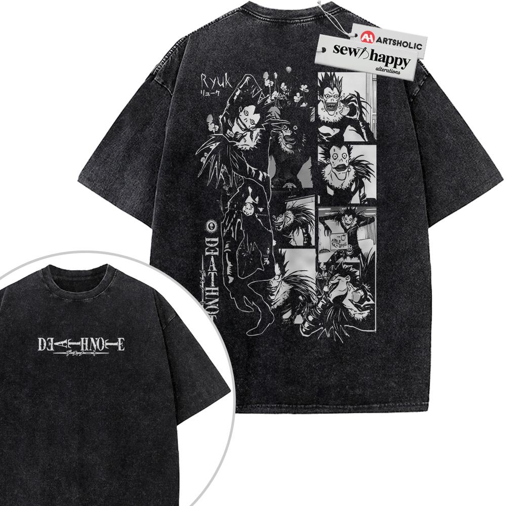 Wash Tee Ryuk Shirt, Death Note Shirt, Anime Shirt, Vintage Tee 2-Sided