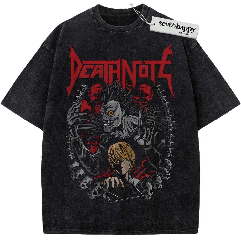 Wash Tee Ryuk Shirt, Light Yagami Shirt, Death Note Shirt, Anime Shirt, Vintage Tee