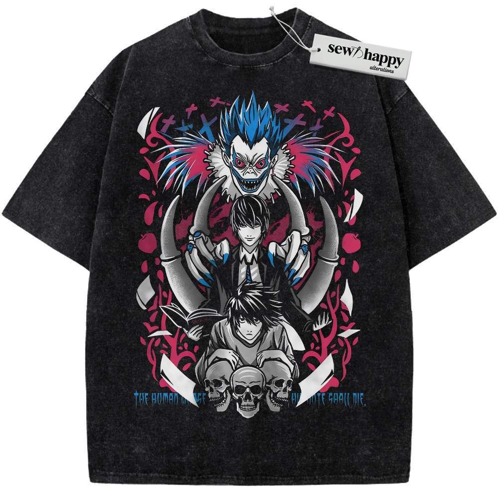Wash Tee Ryuk vs Light Yagami Shirt, Death Note Shirt, Anime Shirt, Vintage T-Shirt