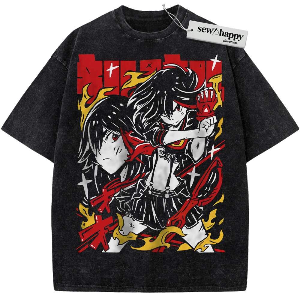 Wash Tee Ryuko Matoi Shirt, Kill la Kill Shirt, Anime Shirt, Vintage Tee