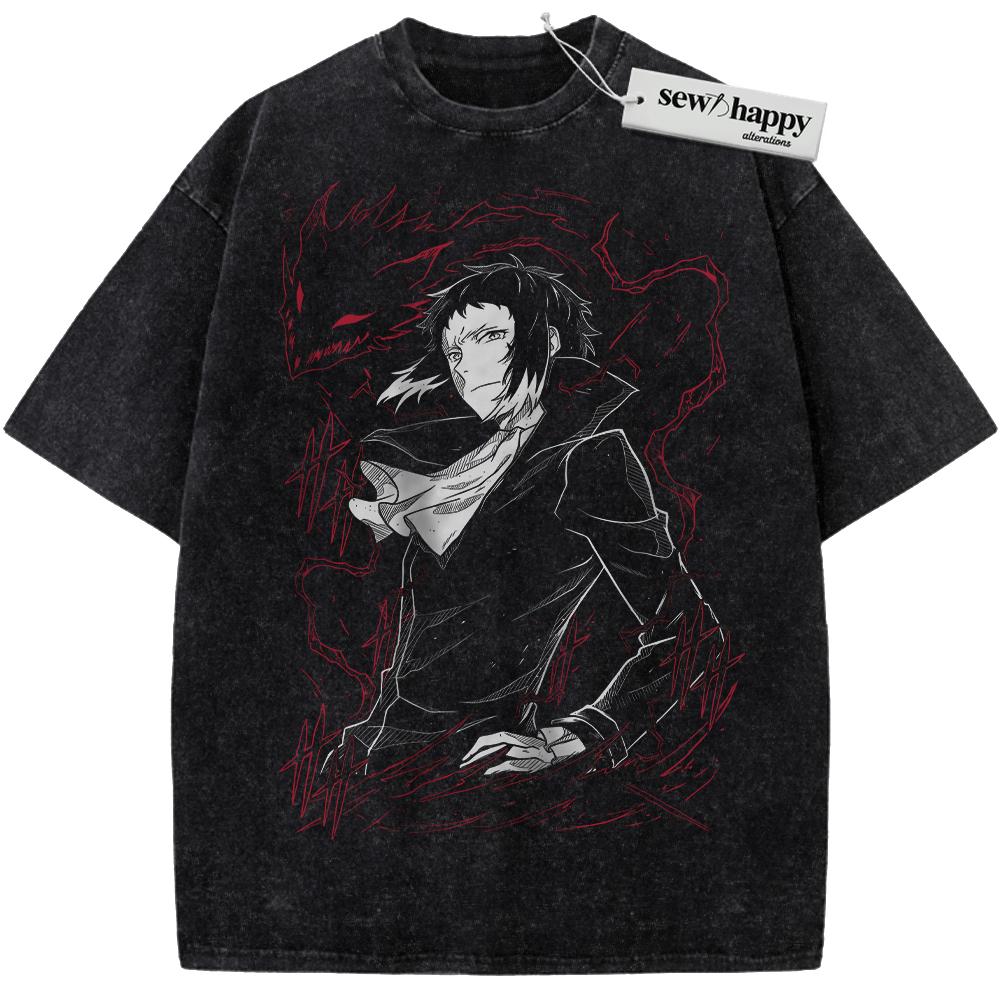 Wash Tee Ryunosuke Akutagawa Shirt, Bungo Stray Dogs Shirt, Anime Shirt, Vintage T-Shirt