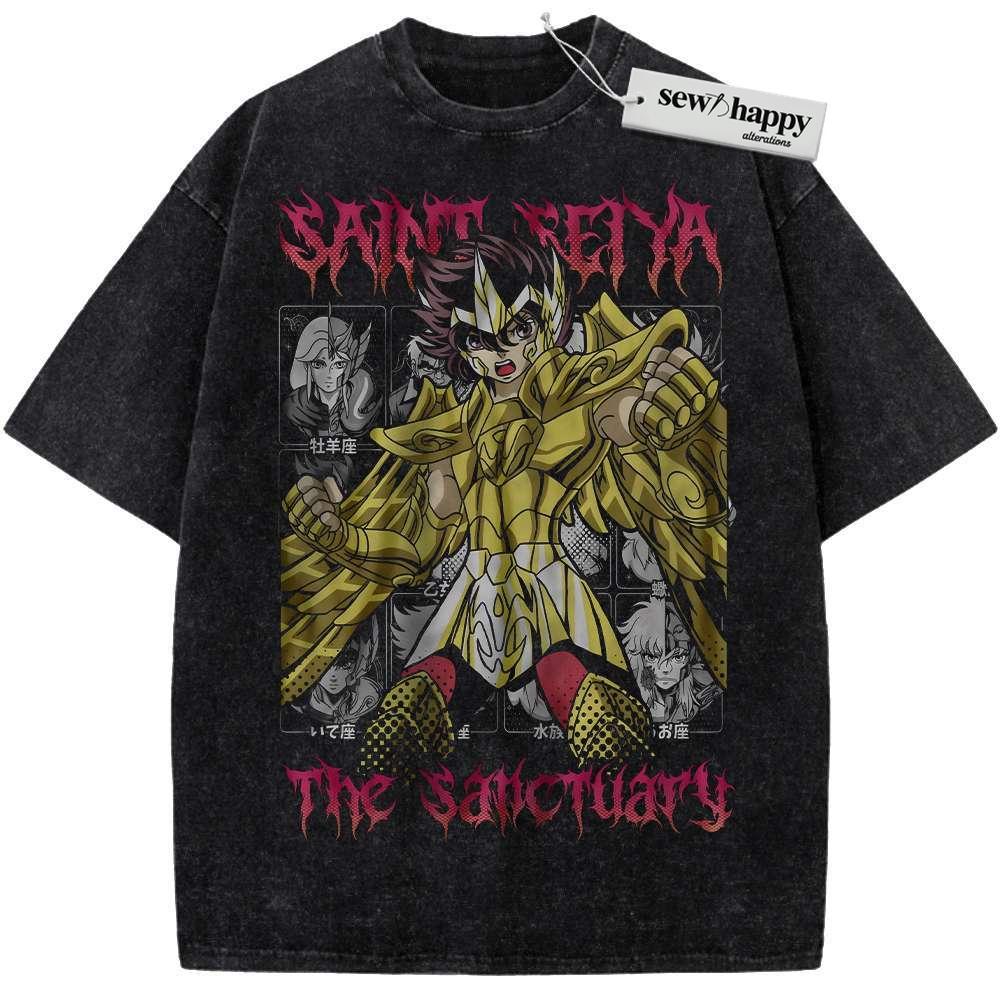 Wash Tee Sagittarius Aiolos Shirt, Saint Seiya Shirt, Anime Shirt, Vintage Tee