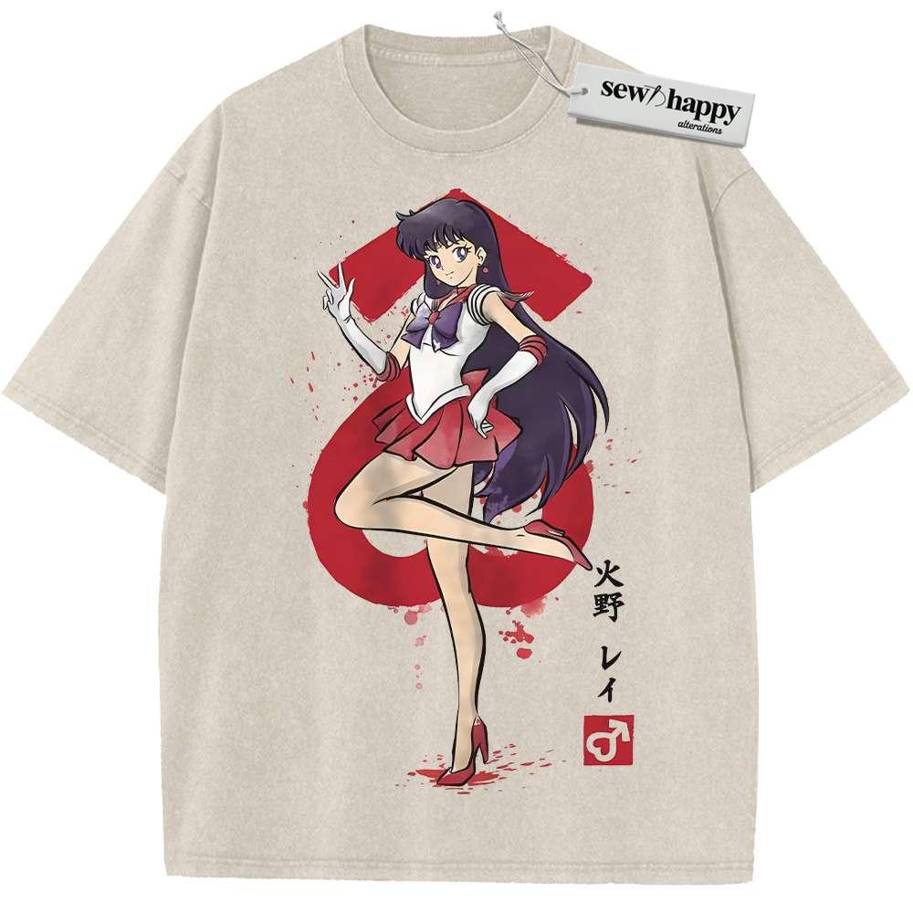 Wash Tee Sailor Mars Shirt, Sailor Moon Shirt, Anime Shirt, Vintage Tee