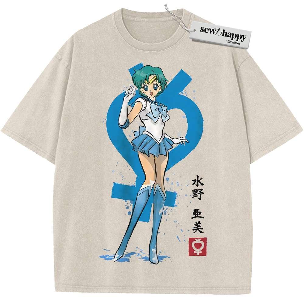 Wash Tee Sailor Mercury Shirt, Sailor Moon Shirt, Anime Shirt,Vintage Tee