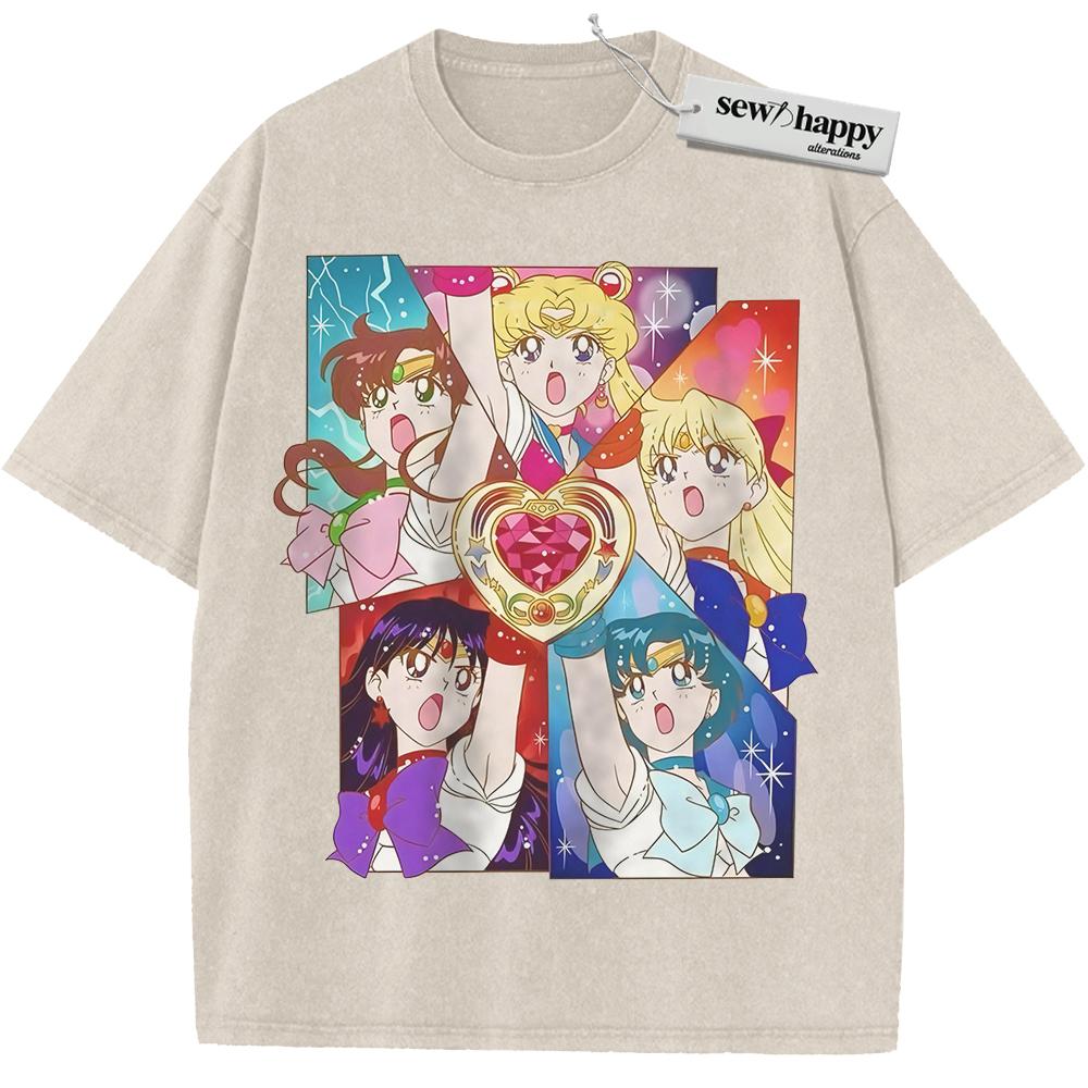Wash Tee Sailor Moon Shirt, Anime Shirt, Vintage T-Shirt Wash Tee Sailor Moon Shirt, Anime Shirt, Vintage T-Shirt - Image 1