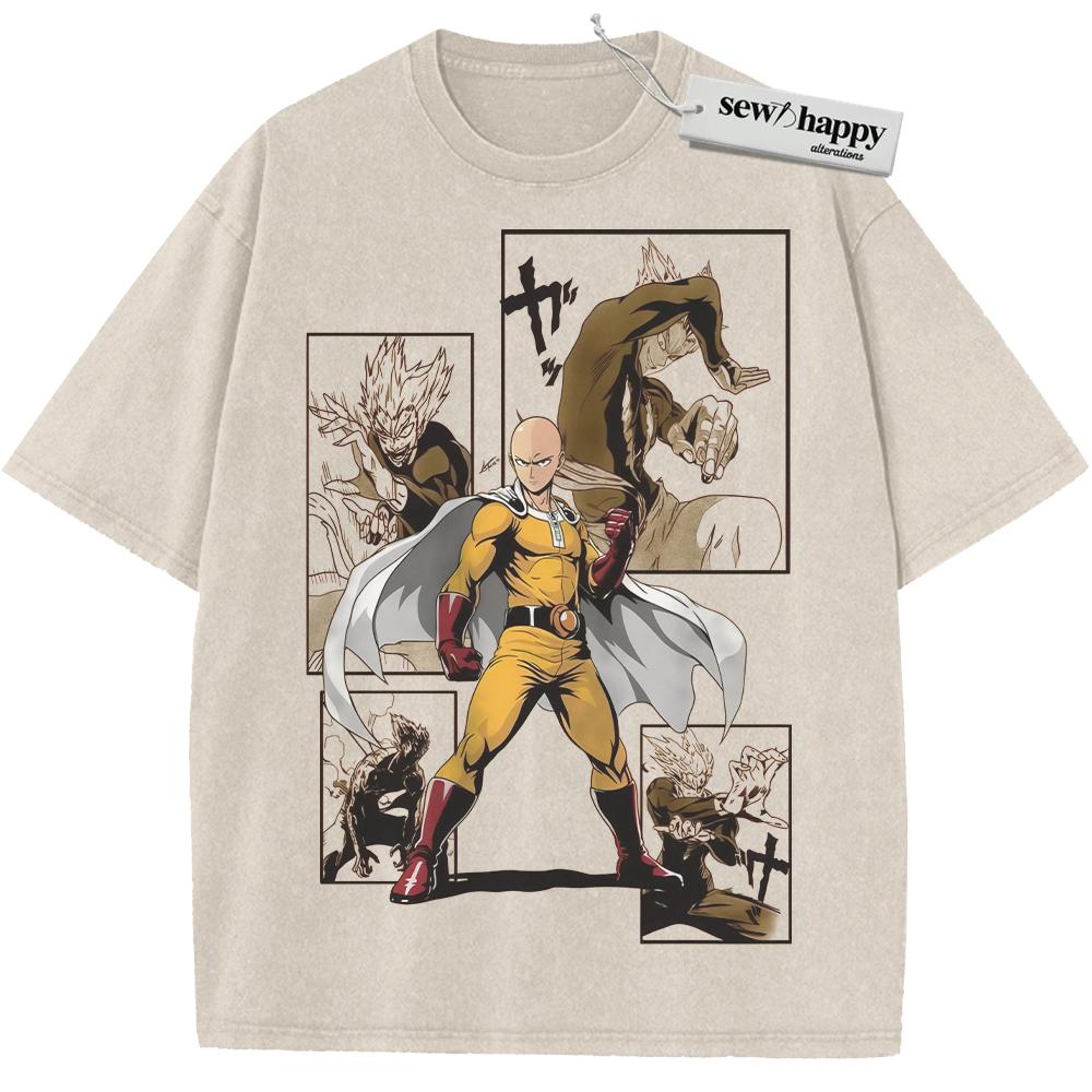 Wash Tee Saitama Shirt, Garo Shirt, One Punch Man Shirt, Anime Shirt, Vintage T-Shirt