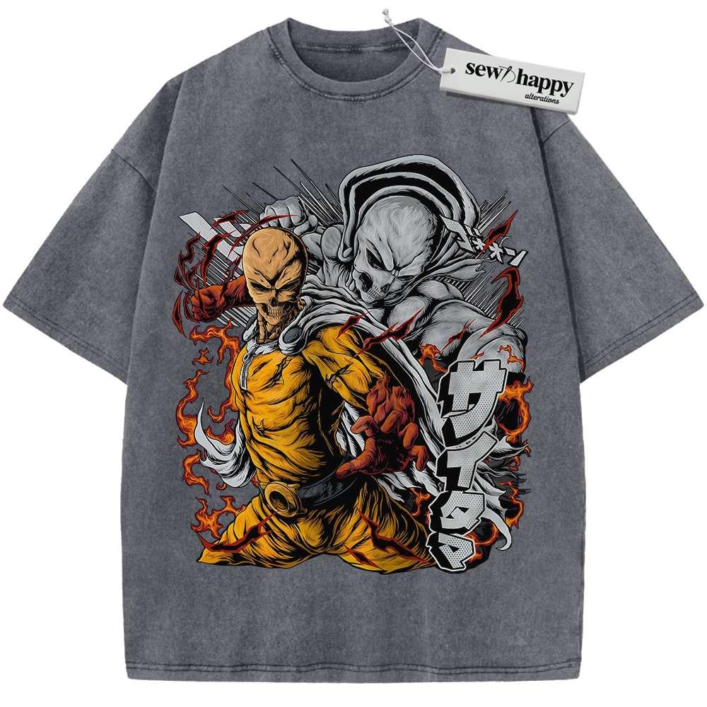 Wash Tee Saitama Shirt, One Punch Man Shirt, Anime Shirt, Vintage Tee