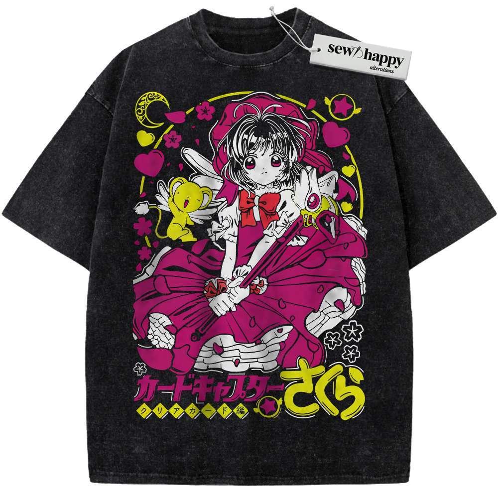 Wash Tee Sakura Kinomoto Shirt, Cardcaptor Sakura Shirt, Anime Shirt, Vintage T-Shirt