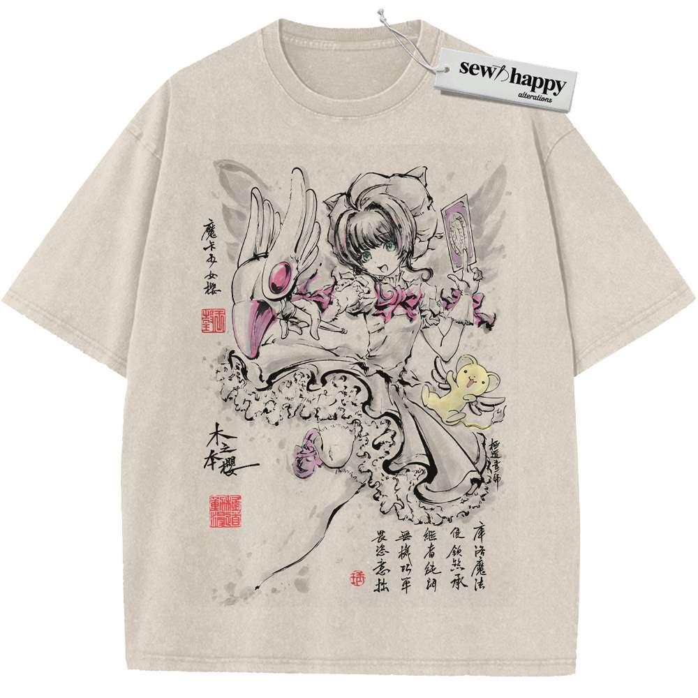 Wash Tee Sakura Kinomoto Shirt, Cardcaptor Sakura Shirt, Anime Shirt, Vintage Tee