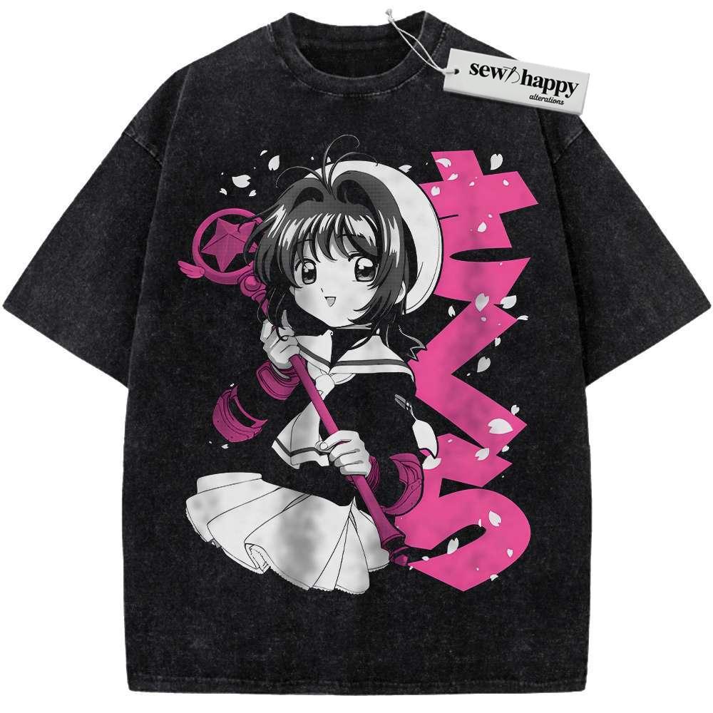 Wash Tee Sakura Kinomoto Shirt, Cardcaptor Sakura Shirt, Anime Shirt, Vintage Tee