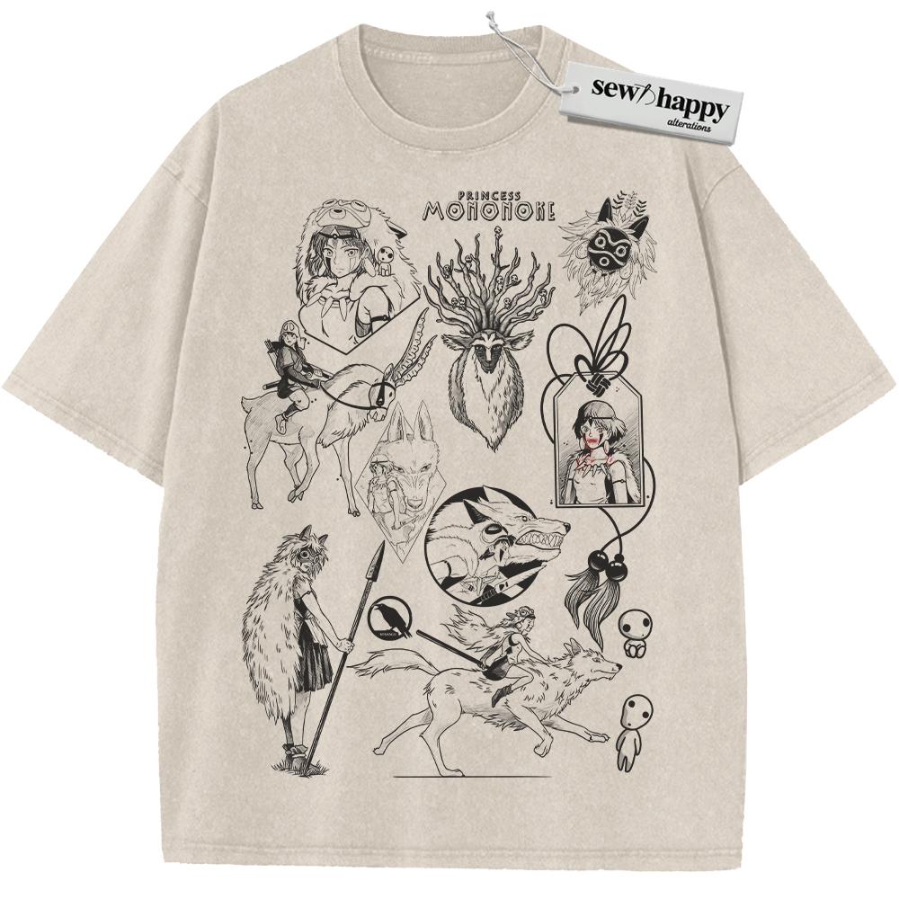 Wash Tee San and Moro Shirt, Princess Mononoke Shirt, Studio Ghibli Shirt, Anime Shirt, Vintage T-Shirt