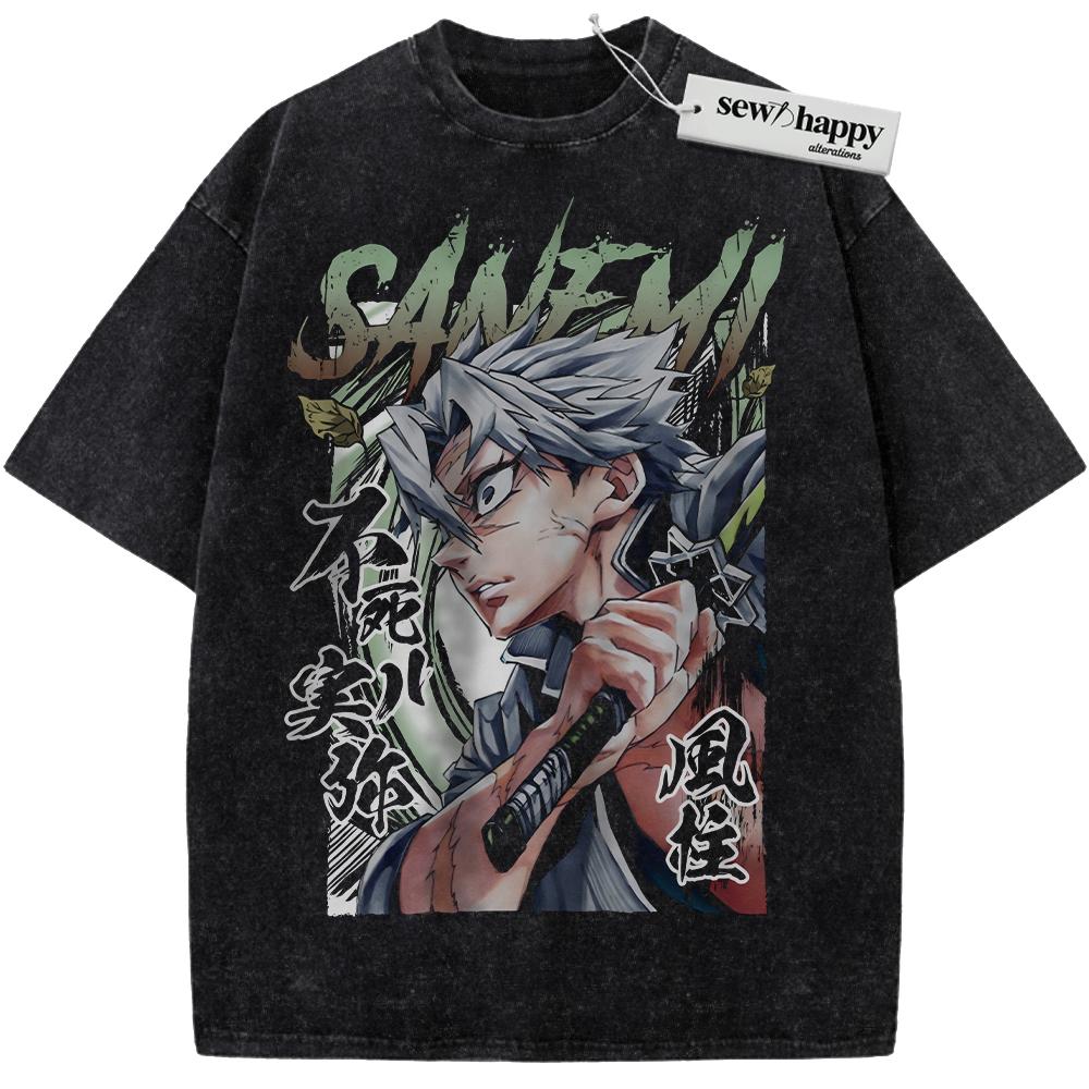 Wash Tee Sanemi Shinazugawa Shirt, Demon Slayer Shirt, Anime Shirt, Vintage Tee