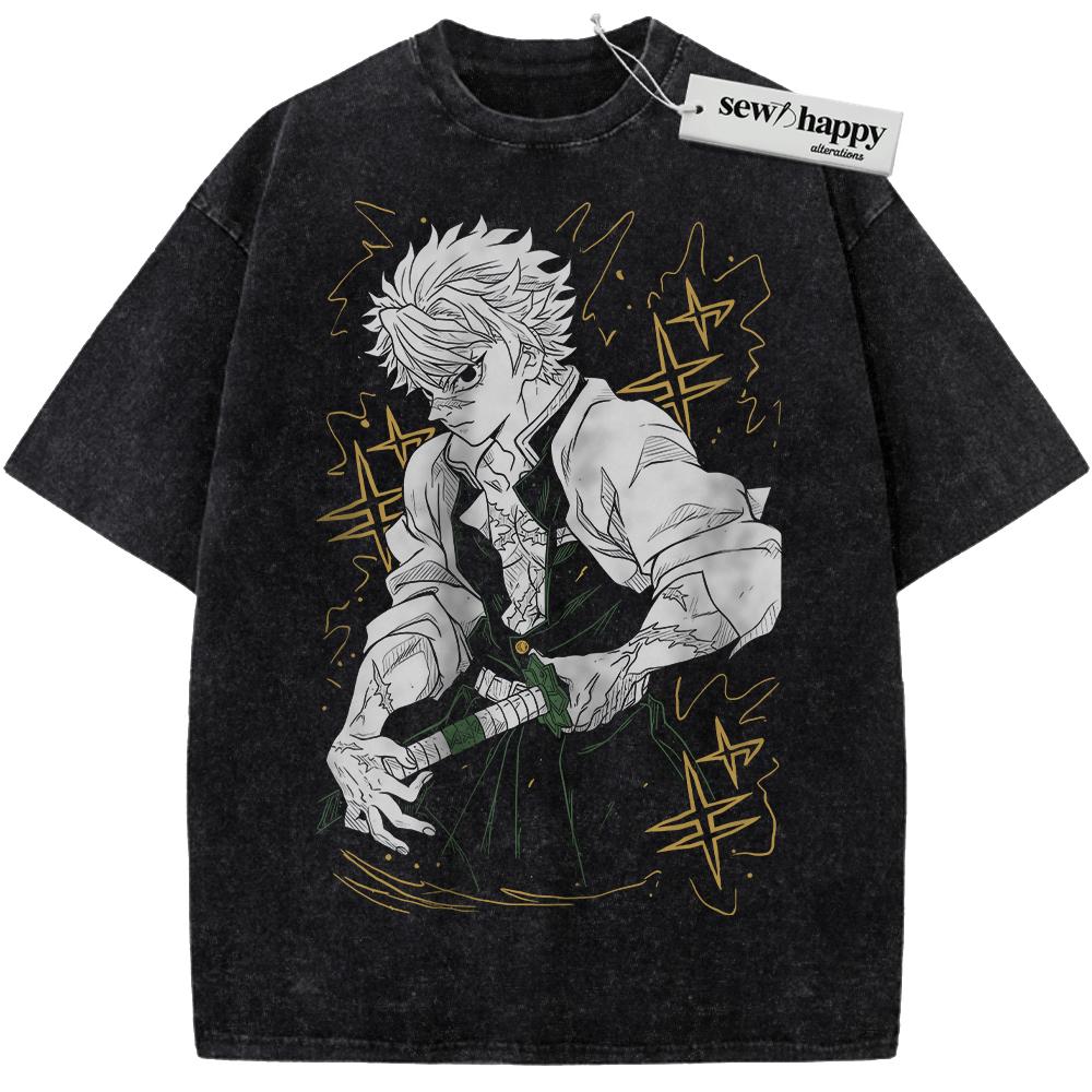 Wash Tee Sanemi Shinazugawa Shirt, Demon Slayer Shirt, Anime Shirt, Vintage Tee