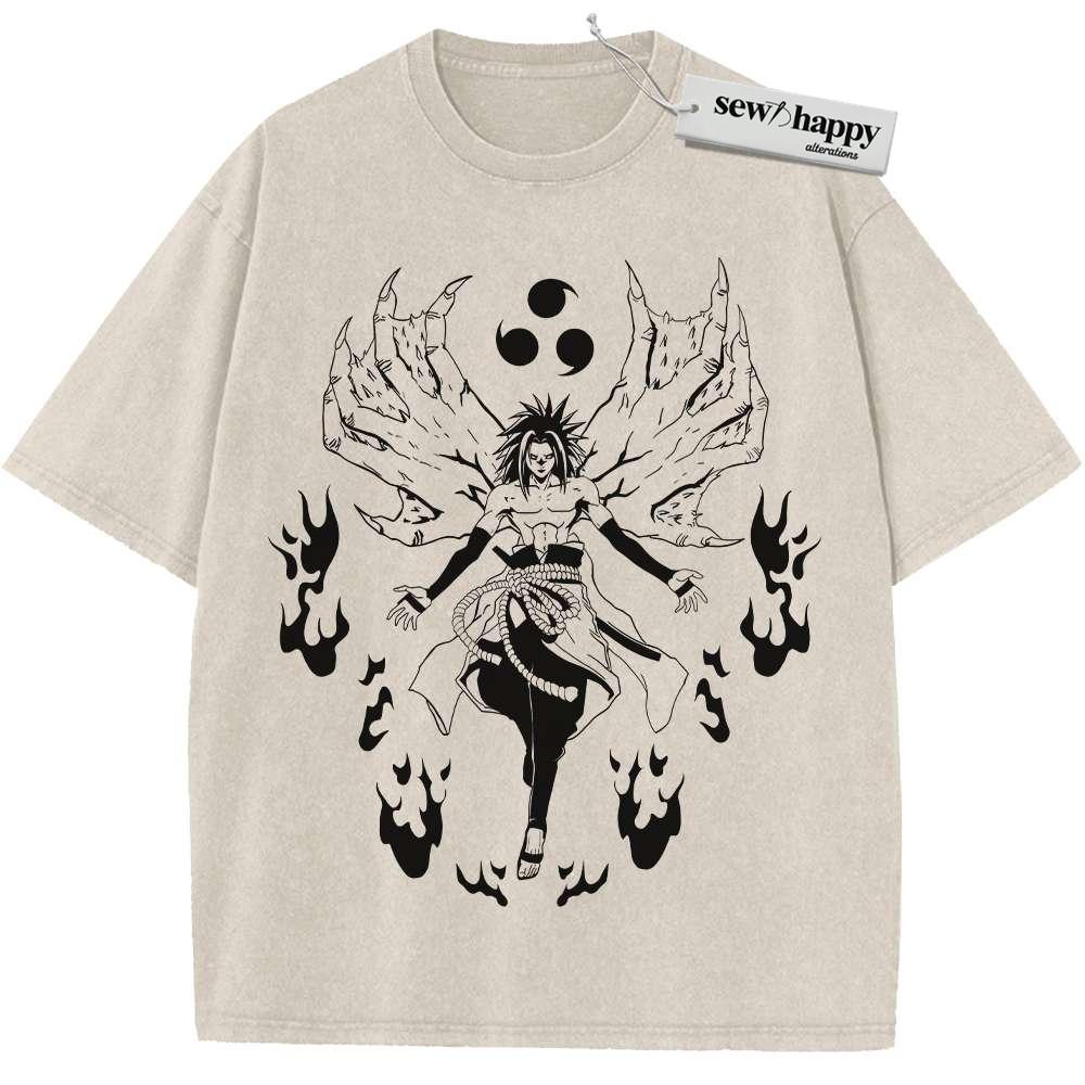 Wash Tee Sasuke Uchiha Shirt, Naruto Shirt, Anime Shirt, Vintage T-Shirt
