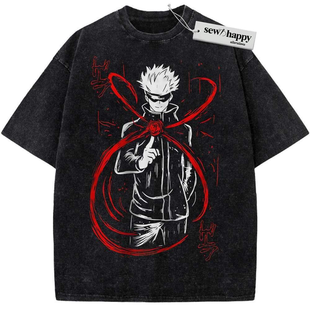 Wash Tee Satoru Gojo Shirt, Jujutsu Kaisen Shirt, Anime Shirt, Vintage T-Shirt Wash Tee Satoru Gojo Shirt, Jujutsu Kaisen Shirt, Anime Shirt, Vintage T-Shirt - Image 1