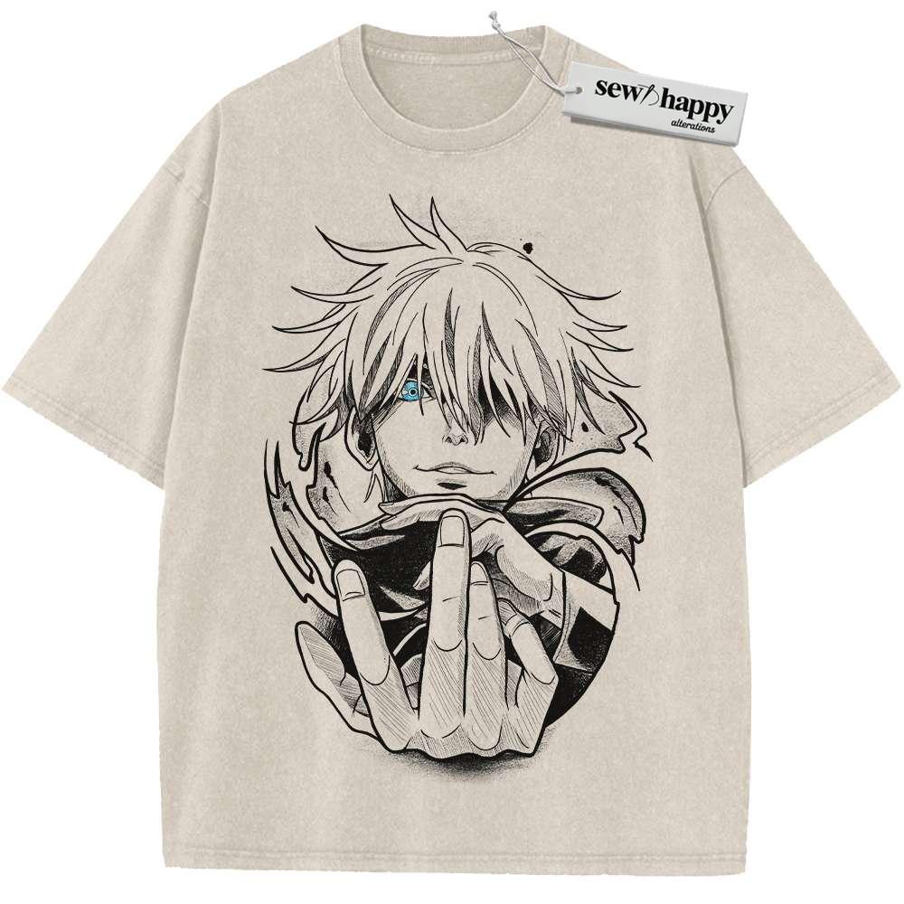Wash Tee Satoru Gojo Shirt, Jujutsu Kaisen Shirt, Anime Shirt, Vintage Tee Wash Tee Satoru Gojo Shirt, Jujutsu Kaisen Shirt, Anime Shirt, Vintage Tee - Image 1