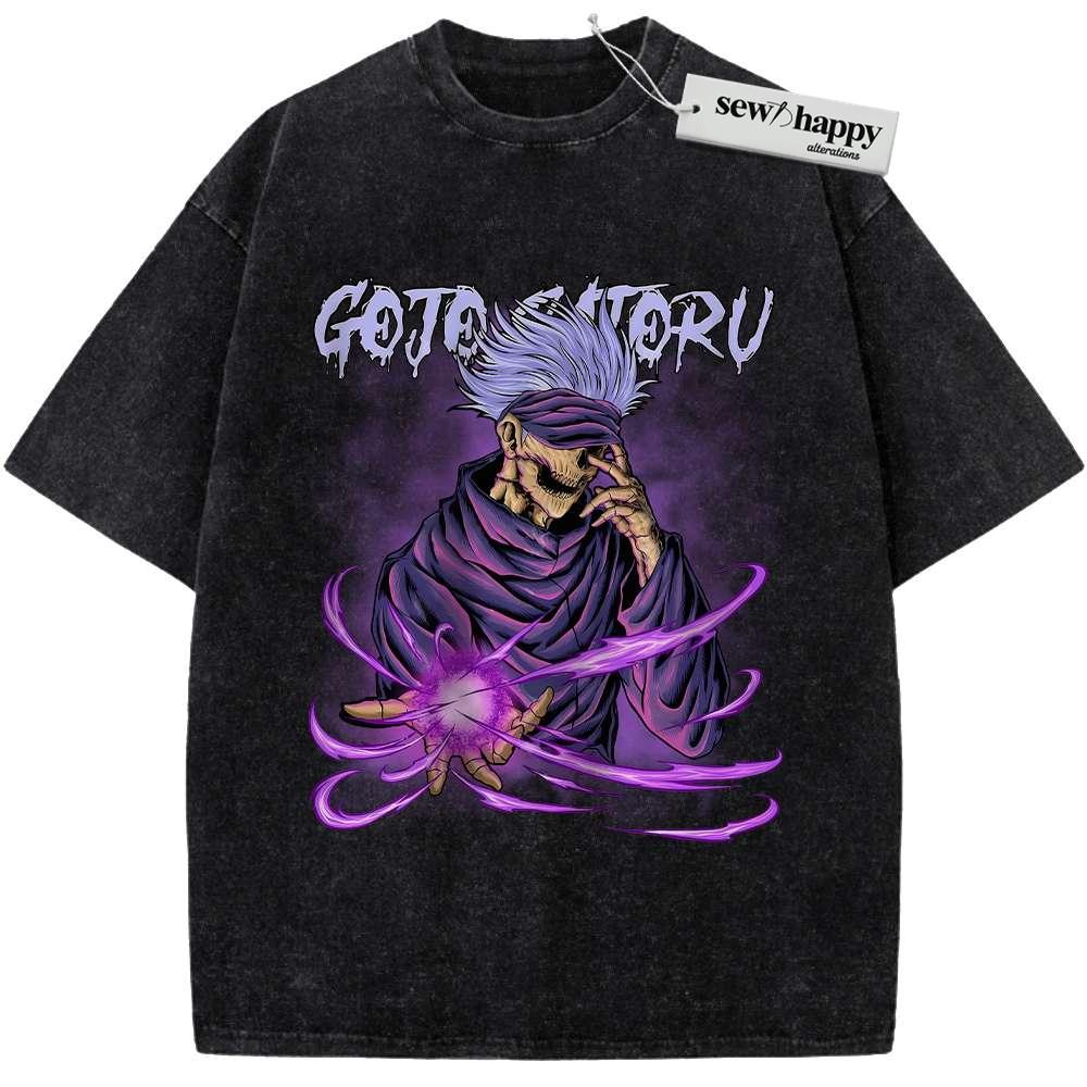 Wash Tee Satoru Gojo Shirt, Jujutsu Kaisen Shirt, Anime Shirt, Vintage Tee Wash Tee Satoru Gojo Shirt, Jujutsu Kaisen Shirt, Anime Shirt, Vintage Tee - Image 1