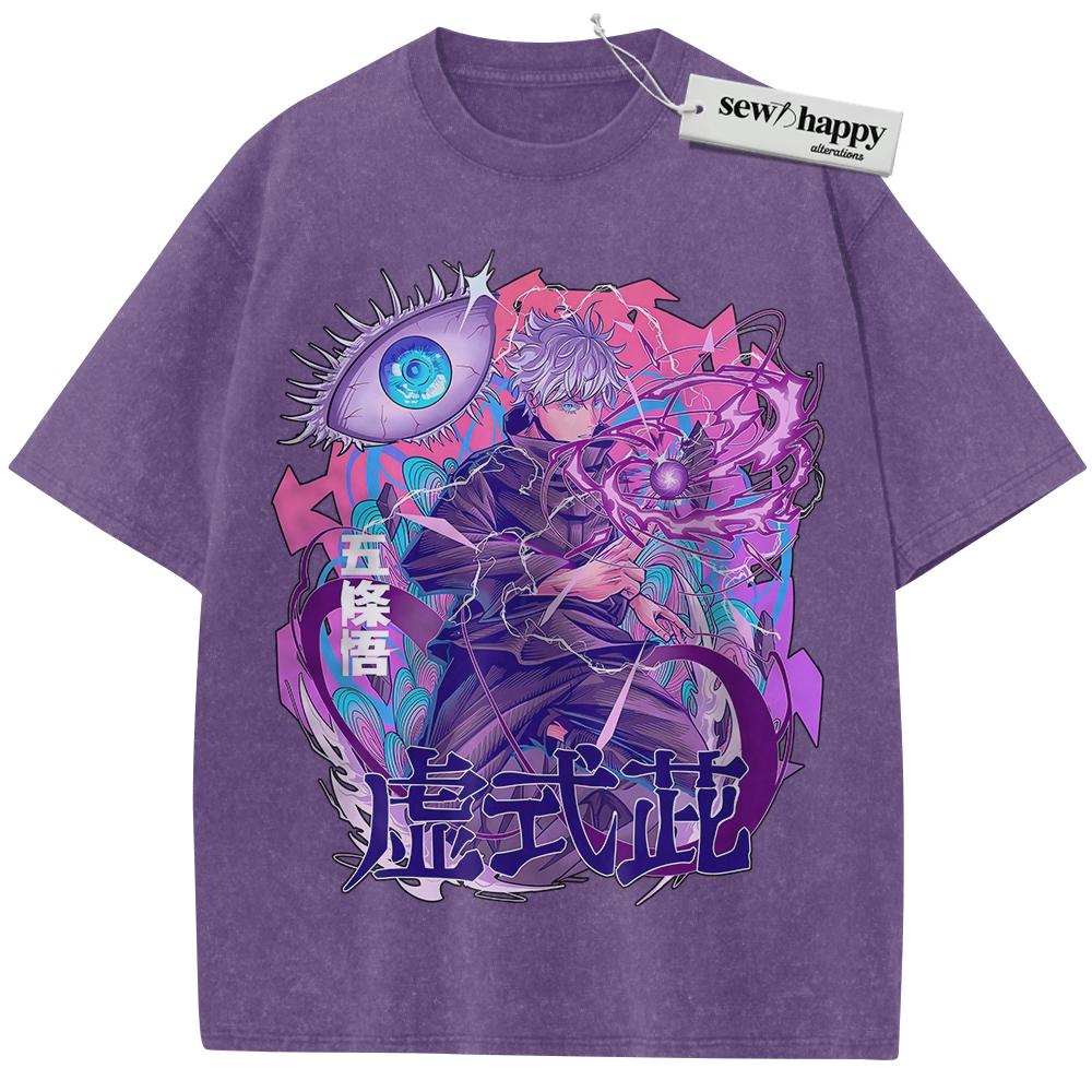 Wash Tee Satoru Gojo Shirt, Jujutsu Kaisen Shirt, Anime Shirt, Vintage Tee Wash Tee Satoru Gojo Shirt, Jujutsu Kaisen Shirt, Anime Shirt, Vintage Tee - Image 1