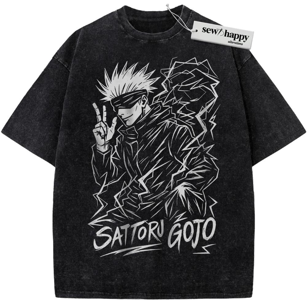 Wash Tee Satoru Gojo Shirt, Jujutsu Kaisen Shirt, Anime Shirt, Vintage Tee Wash Tee Satoru Gojo Shirt, Jujutsu Kaisen Shirt, Anime Shirt, Vintage Tee - Image 1