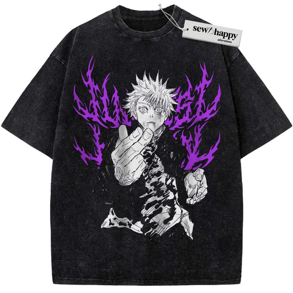 Wash Tee Satoru Gojo Shirt, Jujutsu Kaisen Shirt, Anime Shirt, Vintage Tee