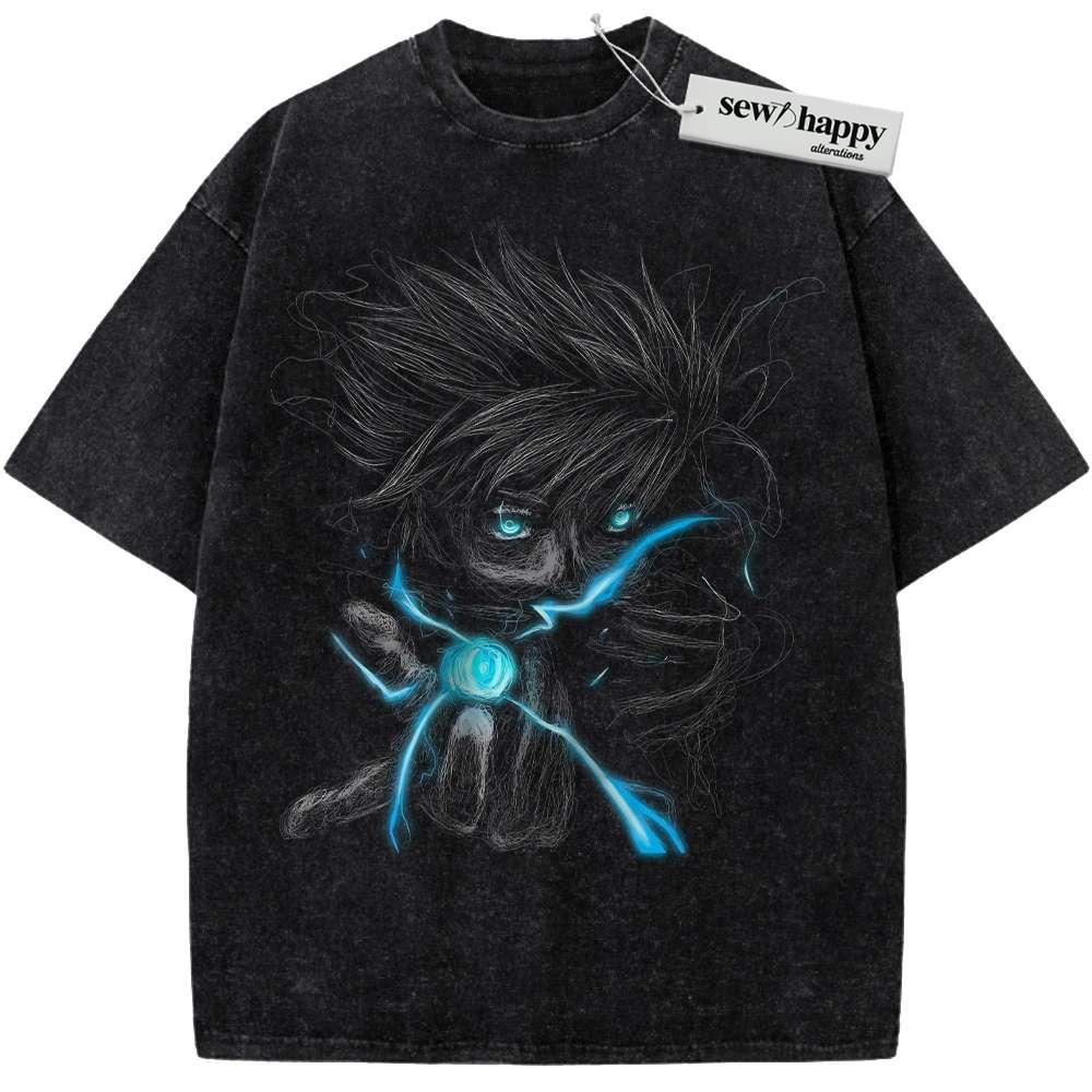 Wash Tee Satoru Gojo Shirt, Jujutsu Kaisen Shirt, Anime Shirt, Vintage Tee Wash Tee Satoru Gojo Shirt, Jujutsu Kaisen Shirt, Anime Shirt, Vintage Tee - Image 1