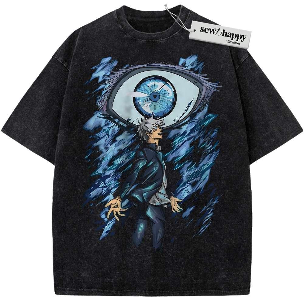 Wash Tee Satoru Gojo Shirt, Jujutsu Kaisen Shirt, Anime Shirt, Vintage Tee Wash Tee Satoru Gojo Shirt, Jujutsu Kaisen Shirt, Anime Shirt, Vintage Tee - Image 1