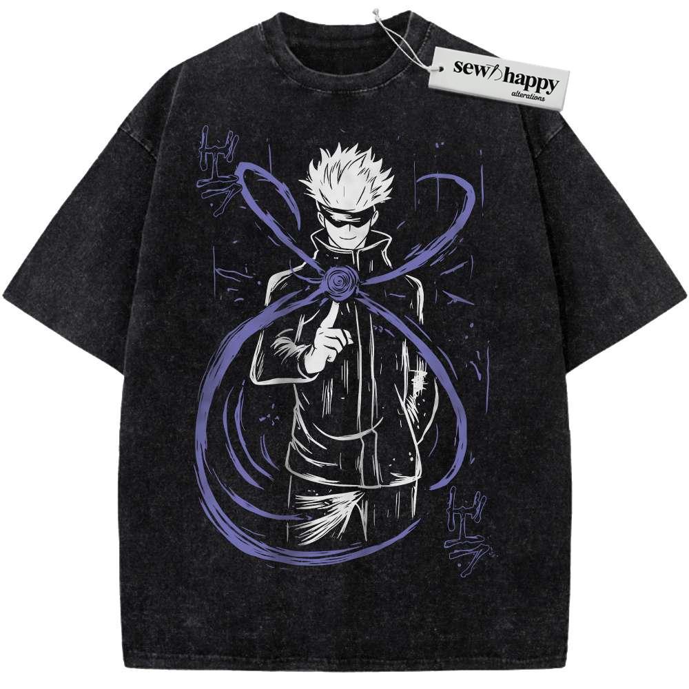 Wash Tee Satoru Gojo Shirt, Jujutsu Kaisen Shirt, Anime Shirt, Vintage Tee