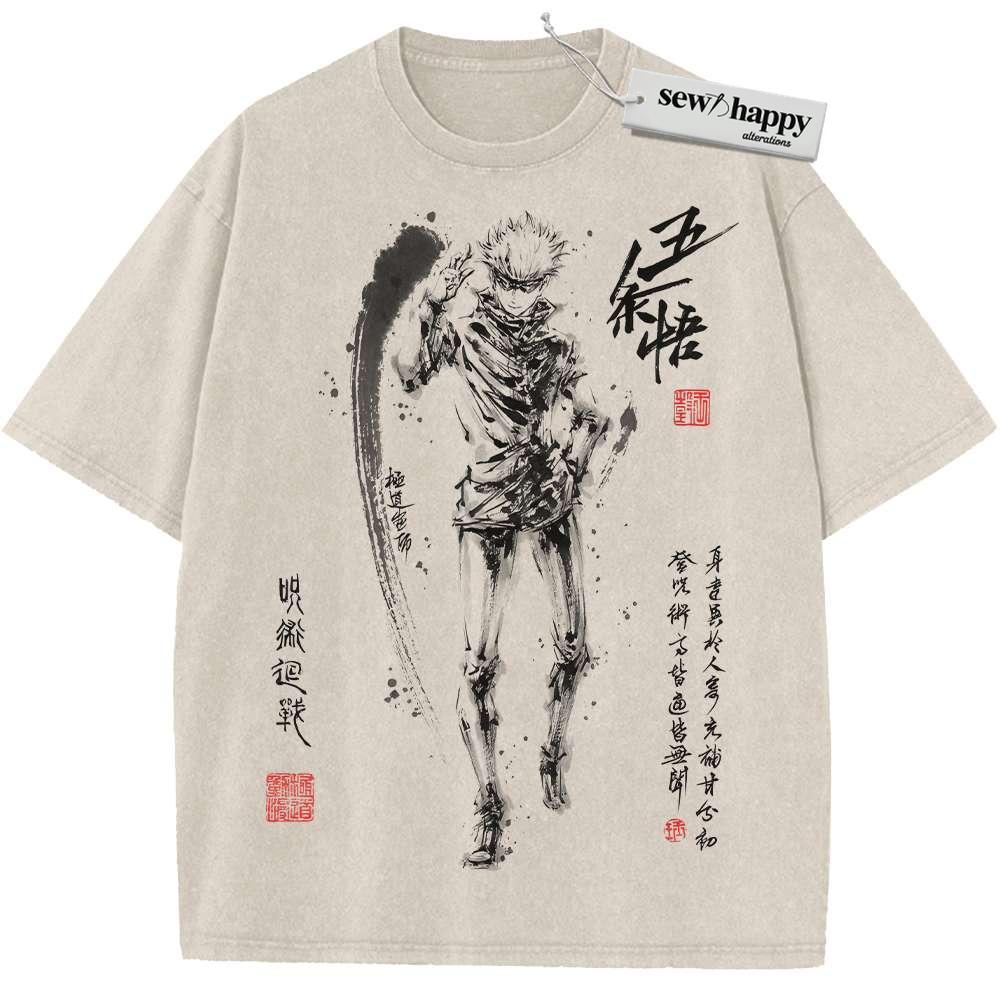 Wash Tee Satoru Gojo Shirt, Jujutsu Kaisen Shirt, Anime Shirt, Vintage Tee Wash Tee Satoru Gojo Shirt, Jujutsu Kaisen Shirt, Anime Shirt, Vintage Tee - Image 1