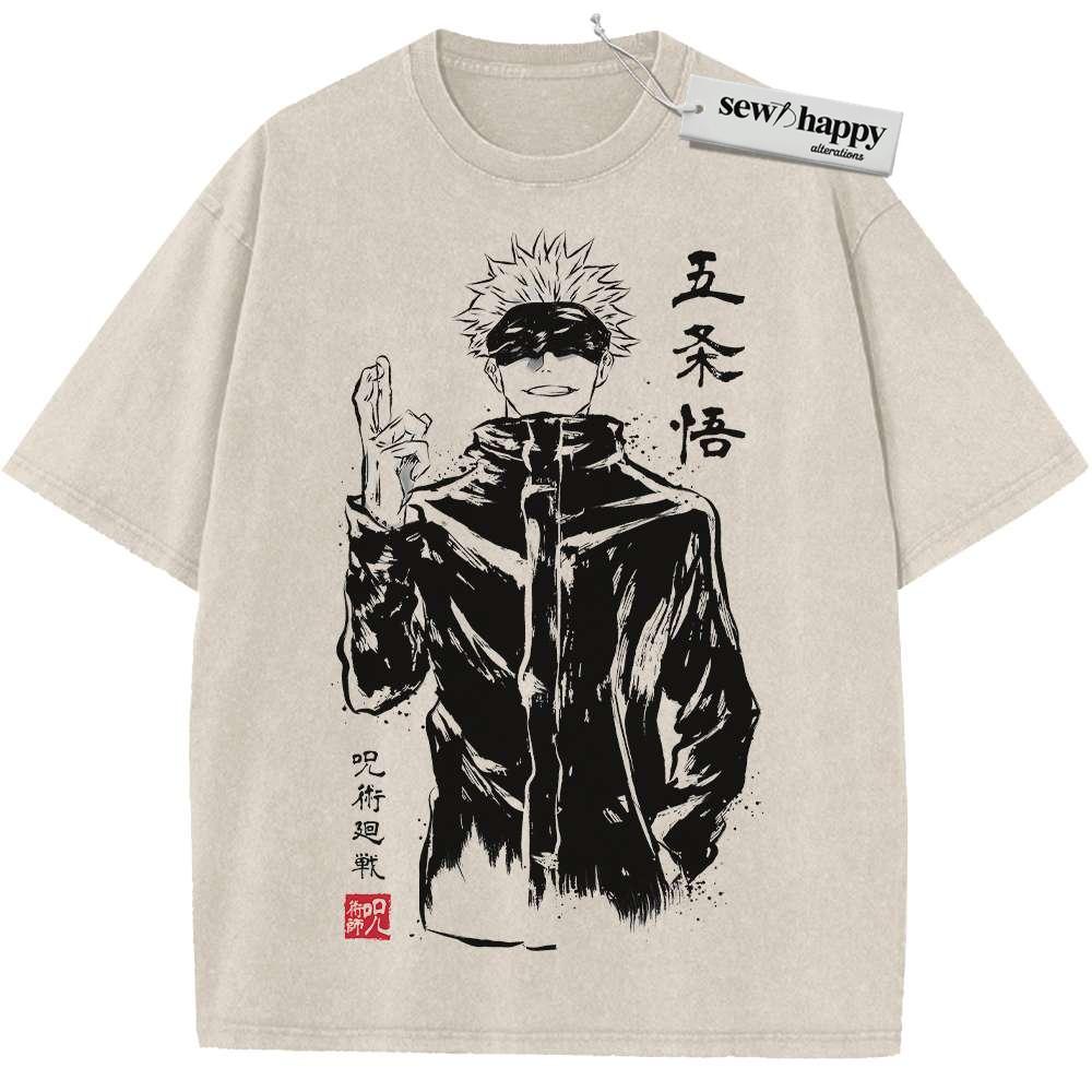 Wash Tee Satoru Gojo Shirt, Jujutsu Kaisen Shirt, Anime Shirt, Vintage Tee Wash Tee Satoru Gojo Shirt, Jujutsu Kaisen Shirt, Anime Shirt, Vintage Tee - Image 1