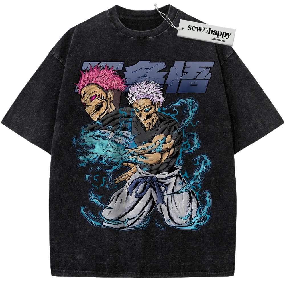 Wash Tee Satoru Gojo Shirt, Sukuna Shirt, Jujutsu Kaisen Shirt, Anime Shirt, Vintage Tee