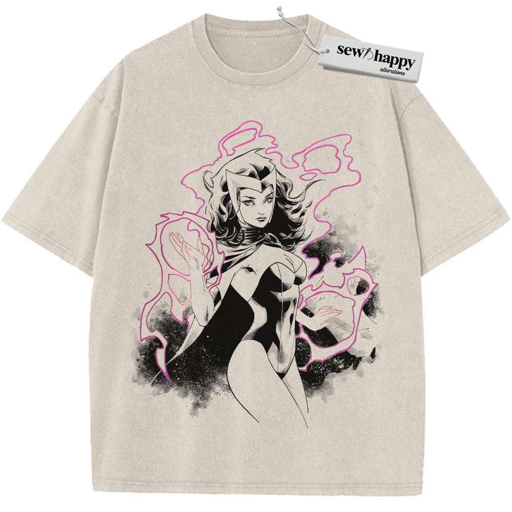 Wash Tee Scarlet Witch Shirt, Wanda Maximoff Shirt, Marvel Comics Shirt, Vintage T-Shirt