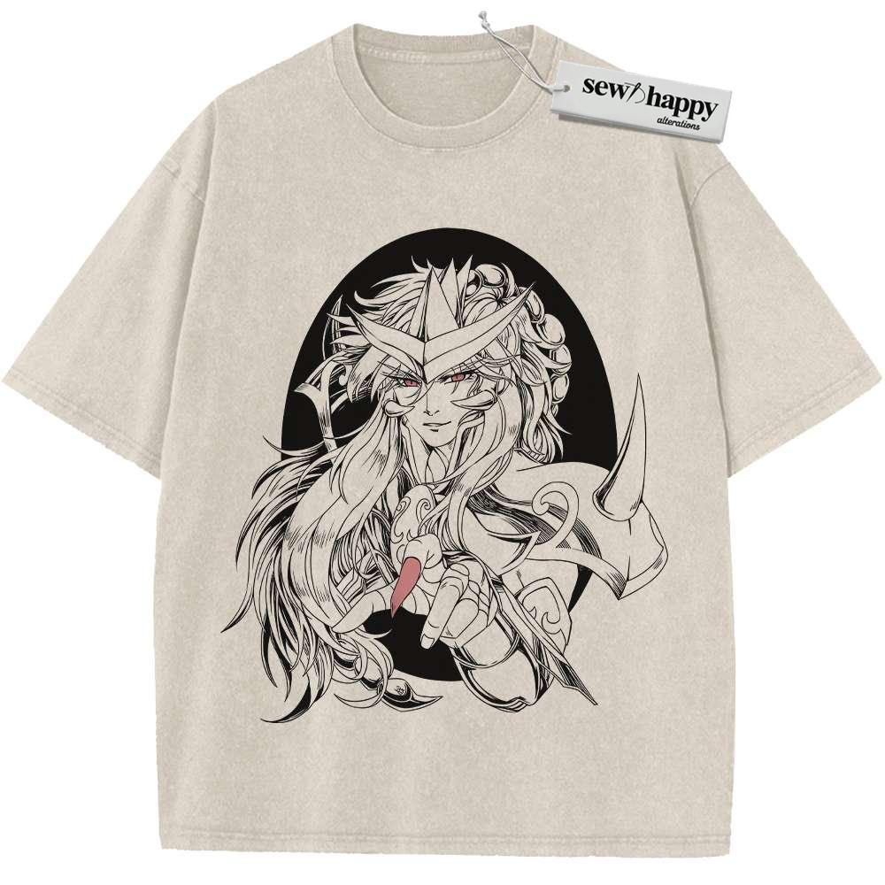 Wash Tee Scorpio Milo Shirt, Saint Seiya Shirt, Anime Shirt, Vintage Tee