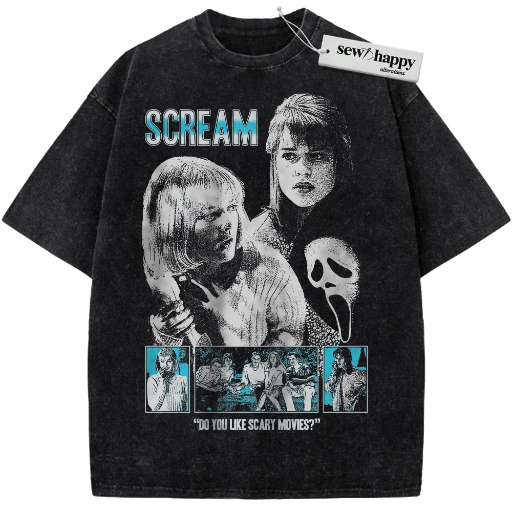 Wash Tee Scream Shirt, Halloween Shirt, Horror Movie Shirt, Vintage T-Shirt